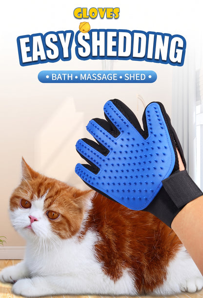 🐾 Pet Grooming Glove – Gentle Deshedding Brush for Dogs & Cats