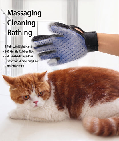 🐾 Pet Grooming Glove – Gentle Deshedding Brush for Dogs & Cats