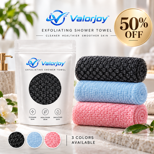 ✨ Valorjoy™ Exfoliating Shower Towel – Smooth Skin, Effortless Reach