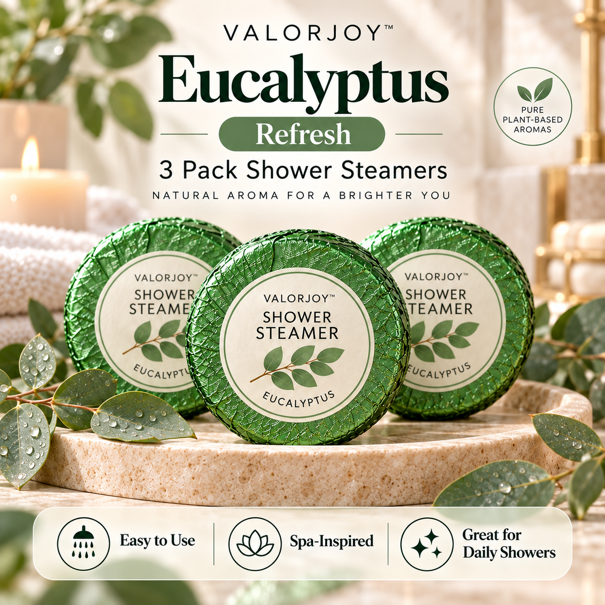 Valorjoy™ Shower Steamers – 3 Pack Aromatherapy Set