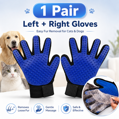 🐾 Pet Grooming Glove – Gentle Deshedding Brush for Dogs & Cats