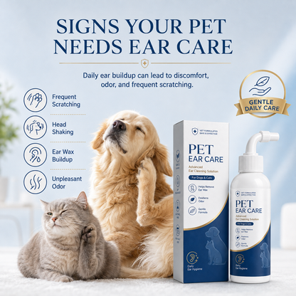 🐶 Gentle Pet Ear Cleaner – Daily Ear Care Solution for Dogs & Cats