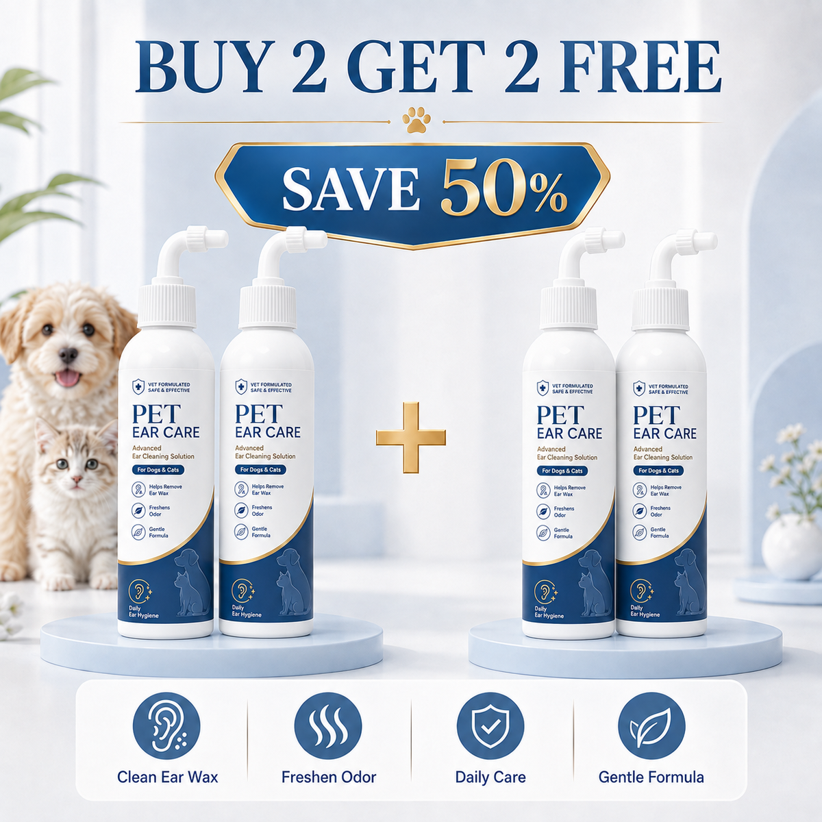 🐶 YREE®Gentle Pet Ear Care Solution for Happier Dogs & Cats